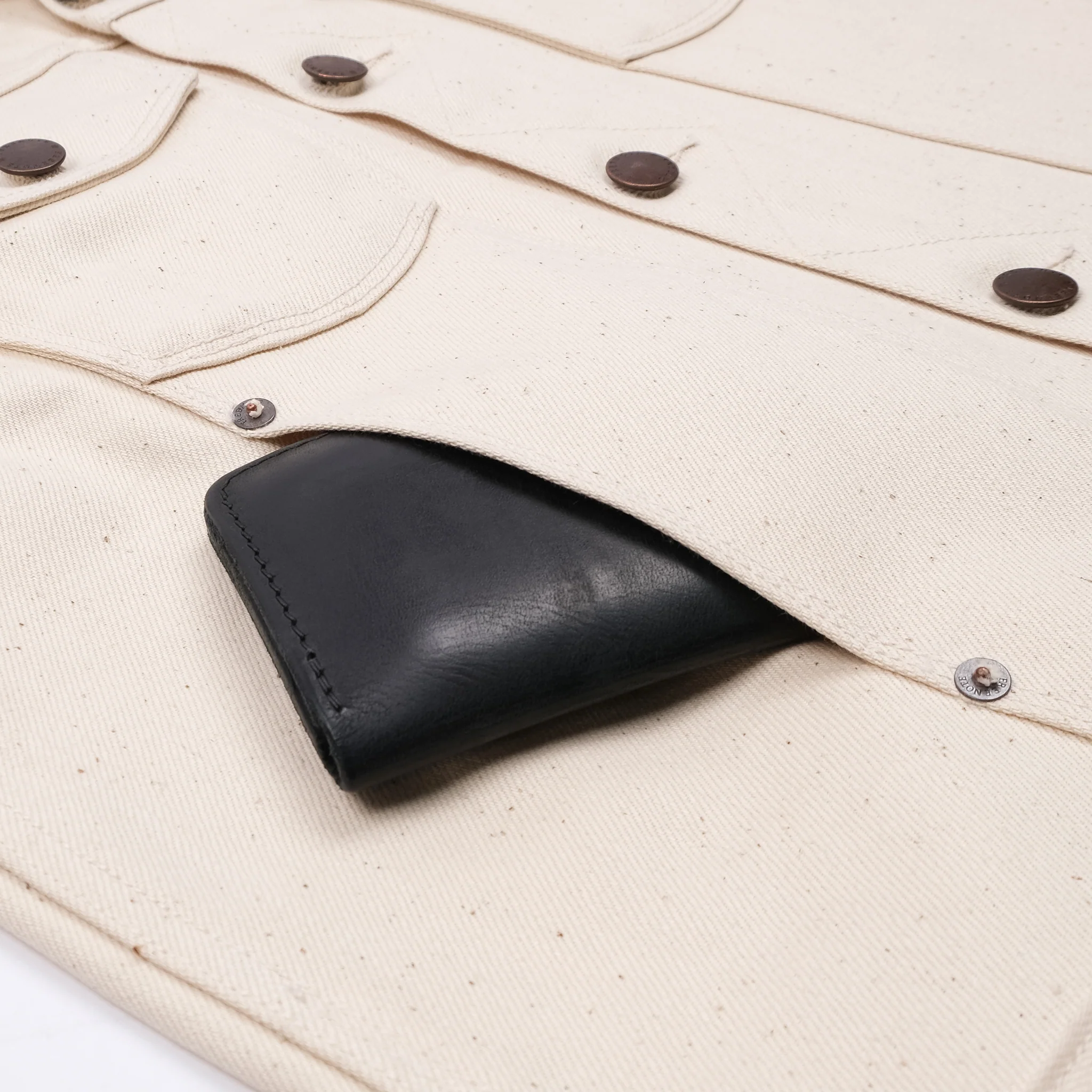 Classic Denim Jacket <span> 14 ounce Natural Ecru </span> - Image 3