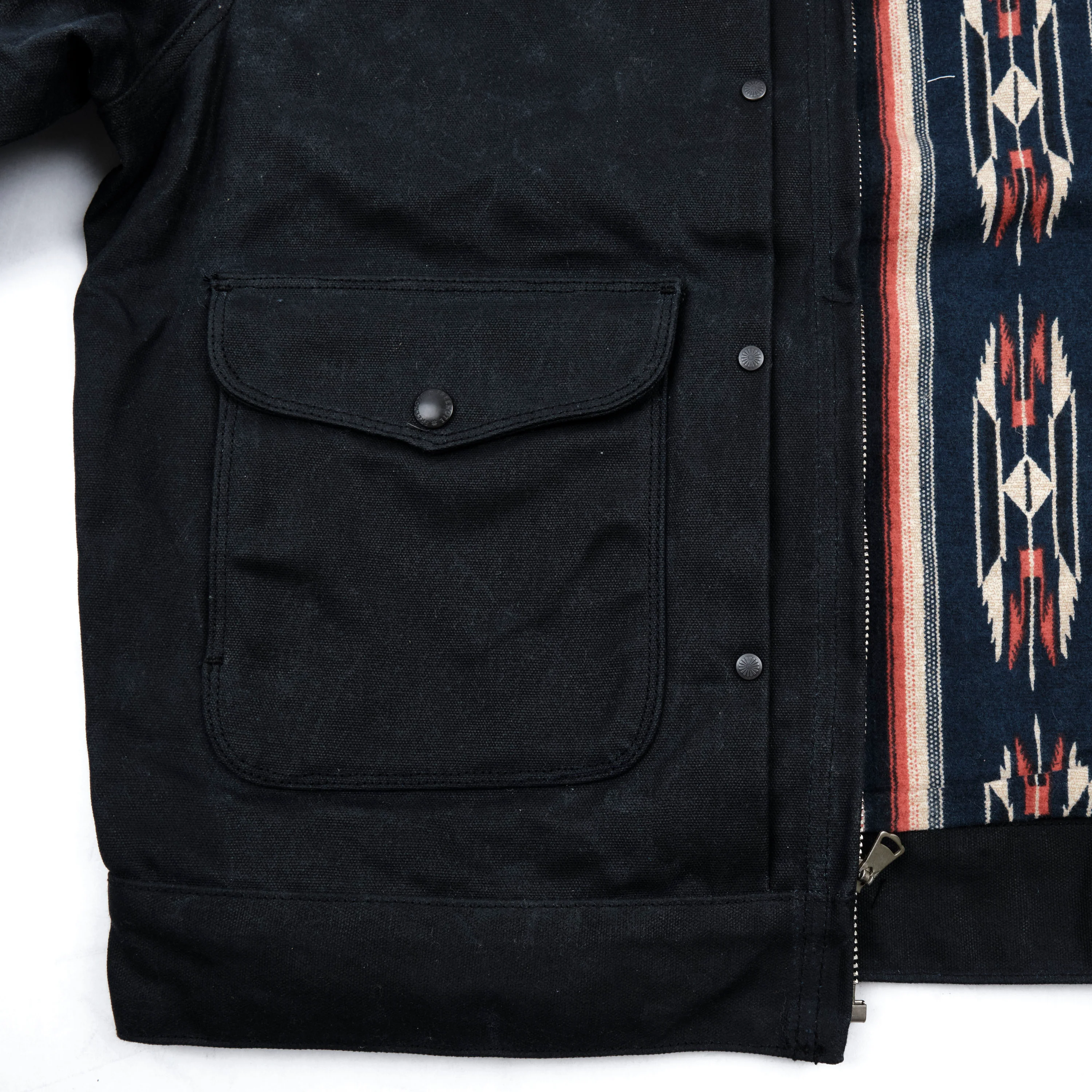 Faro Black Heavy Waxed Canvas Navy Southwest - Image 10