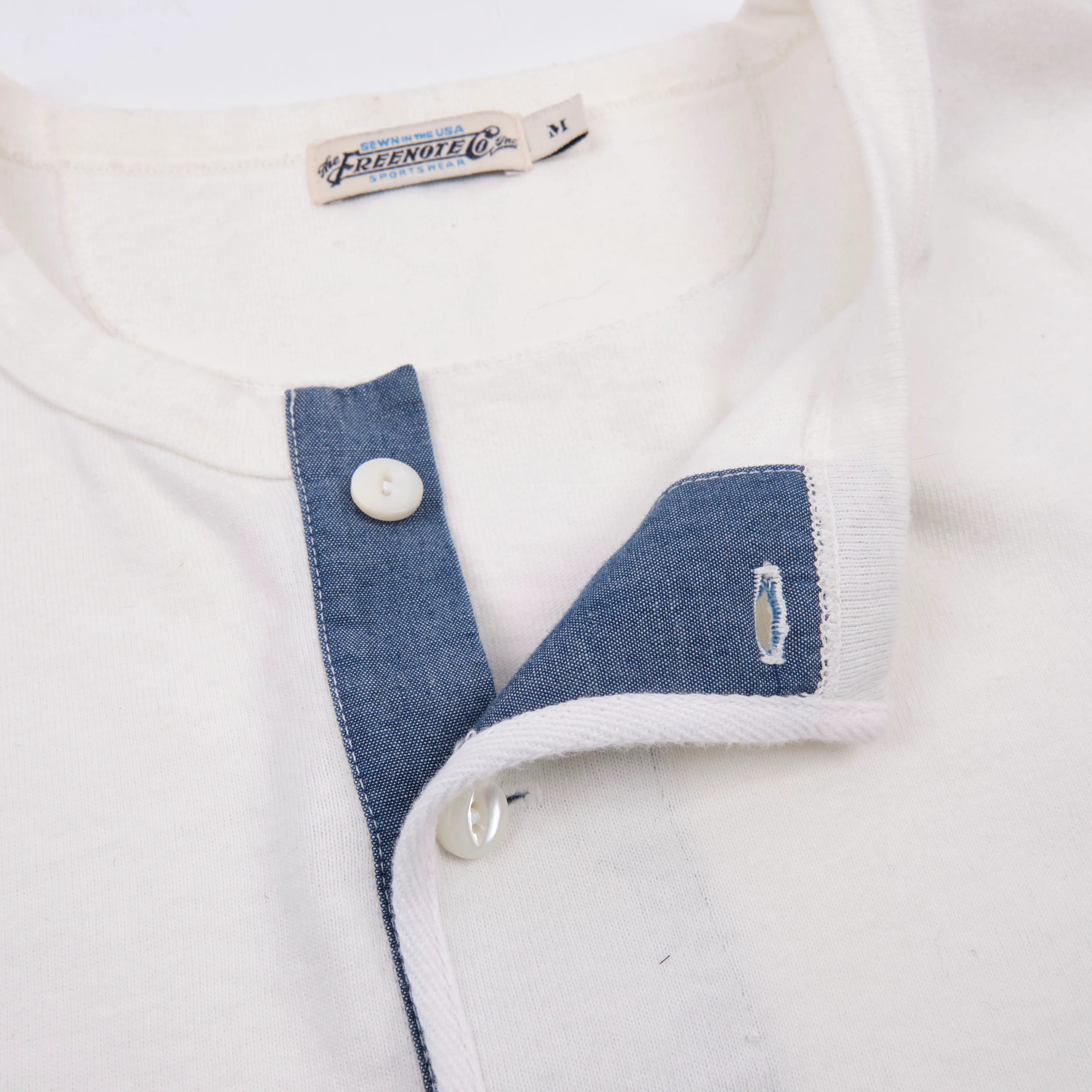 13 Ounce Henley L/S <span>White</span> - Image 6