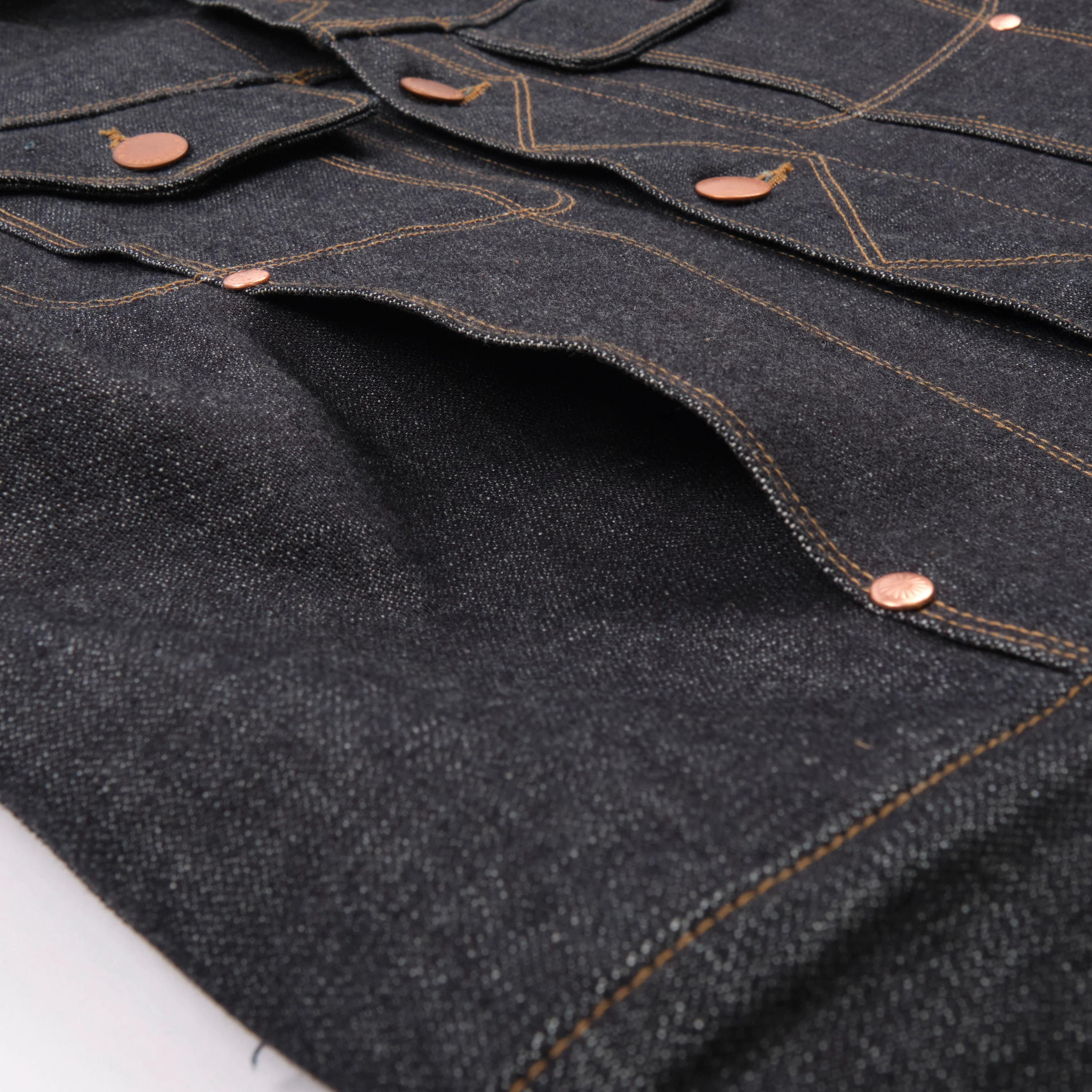 High Low Denim Jacket Broken Twill - Image 9