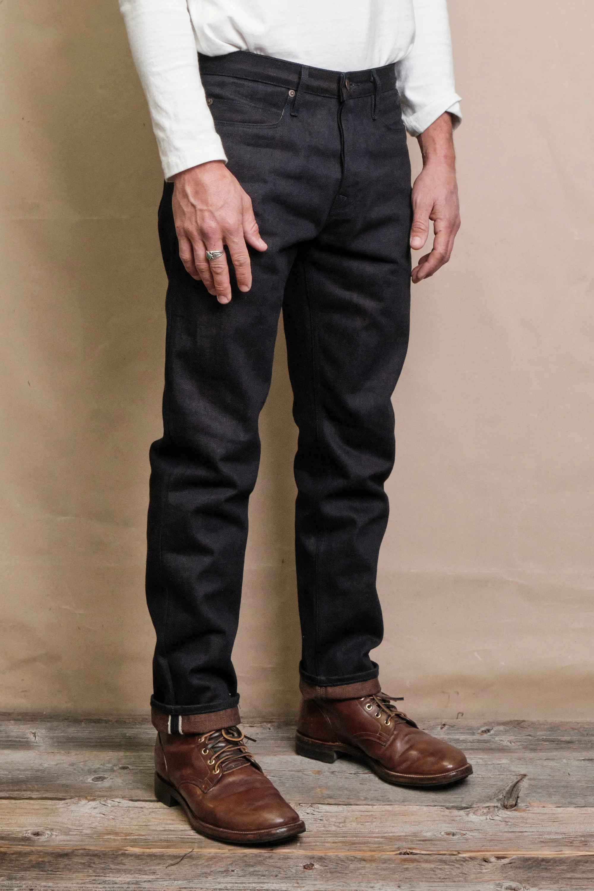 Portola Classic Taper <span> 16 Ounce Indigo Brown Denim </span> - Image 5