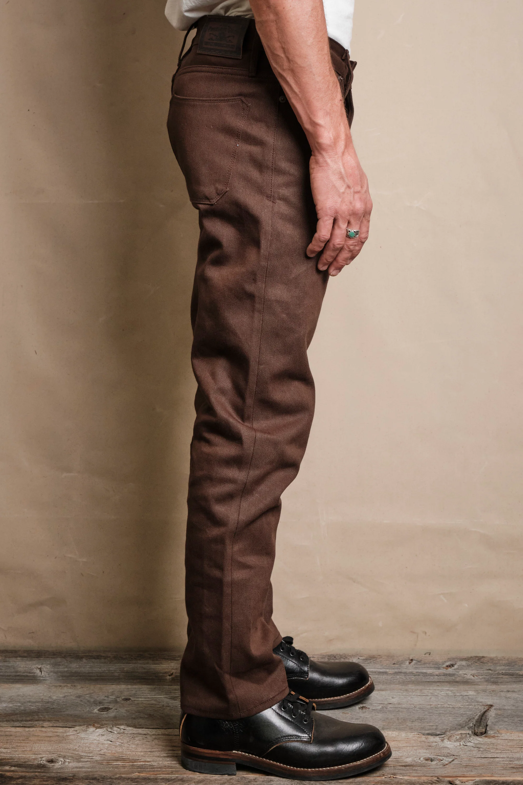 Portola 15 Ounce Dark Brown Denim - Image 4