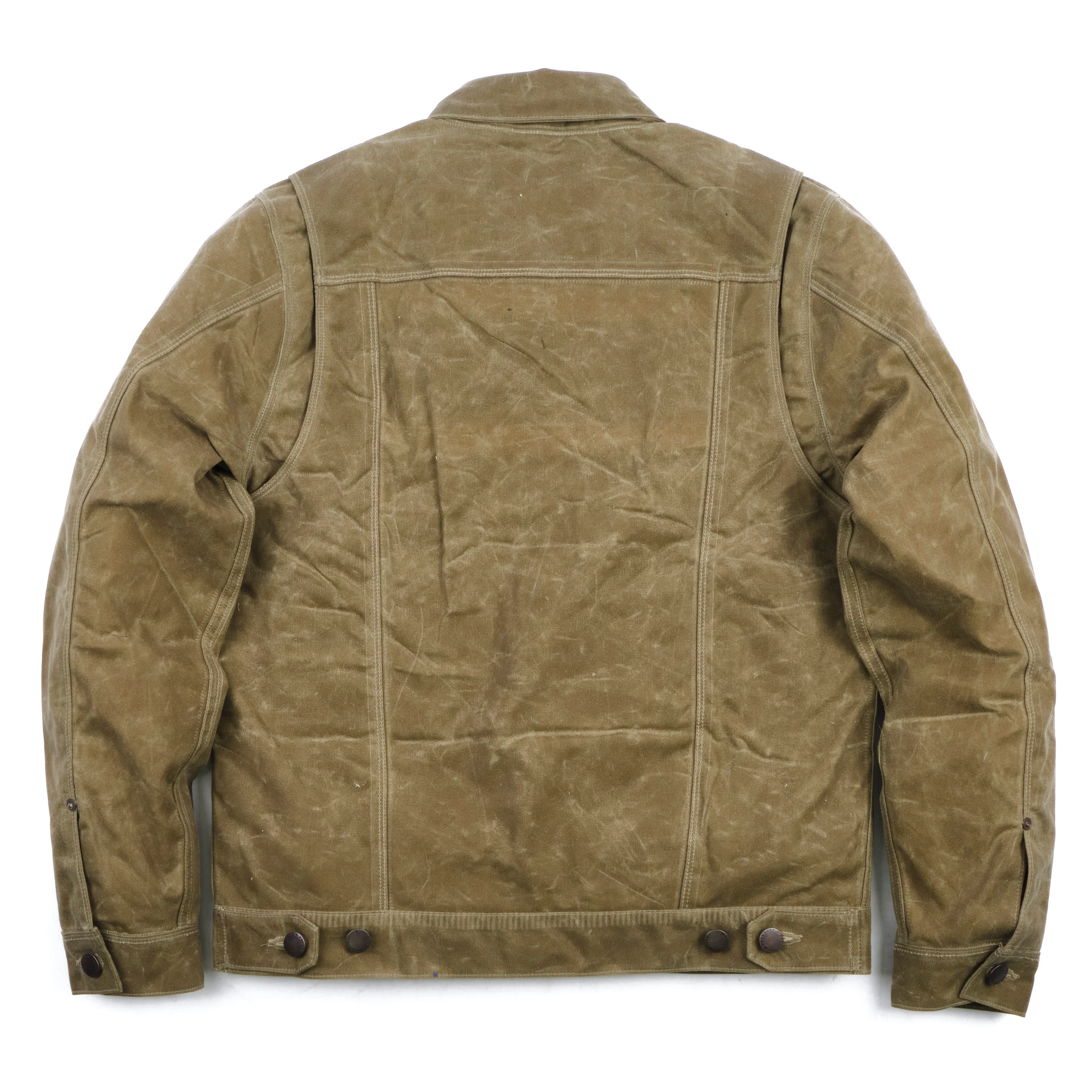 Riders Jacket Waxed Canvas Tobacco Red Interior - Image 13