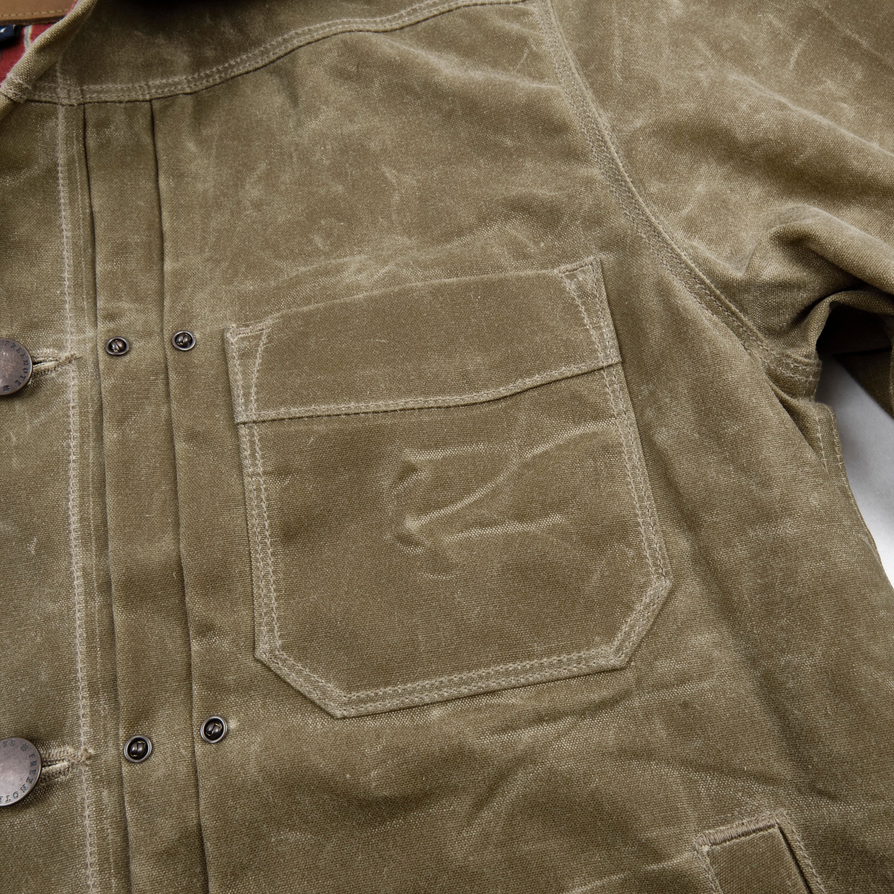Riders Jacket Waxed Canvas Tobacco Red Interior - Image 6