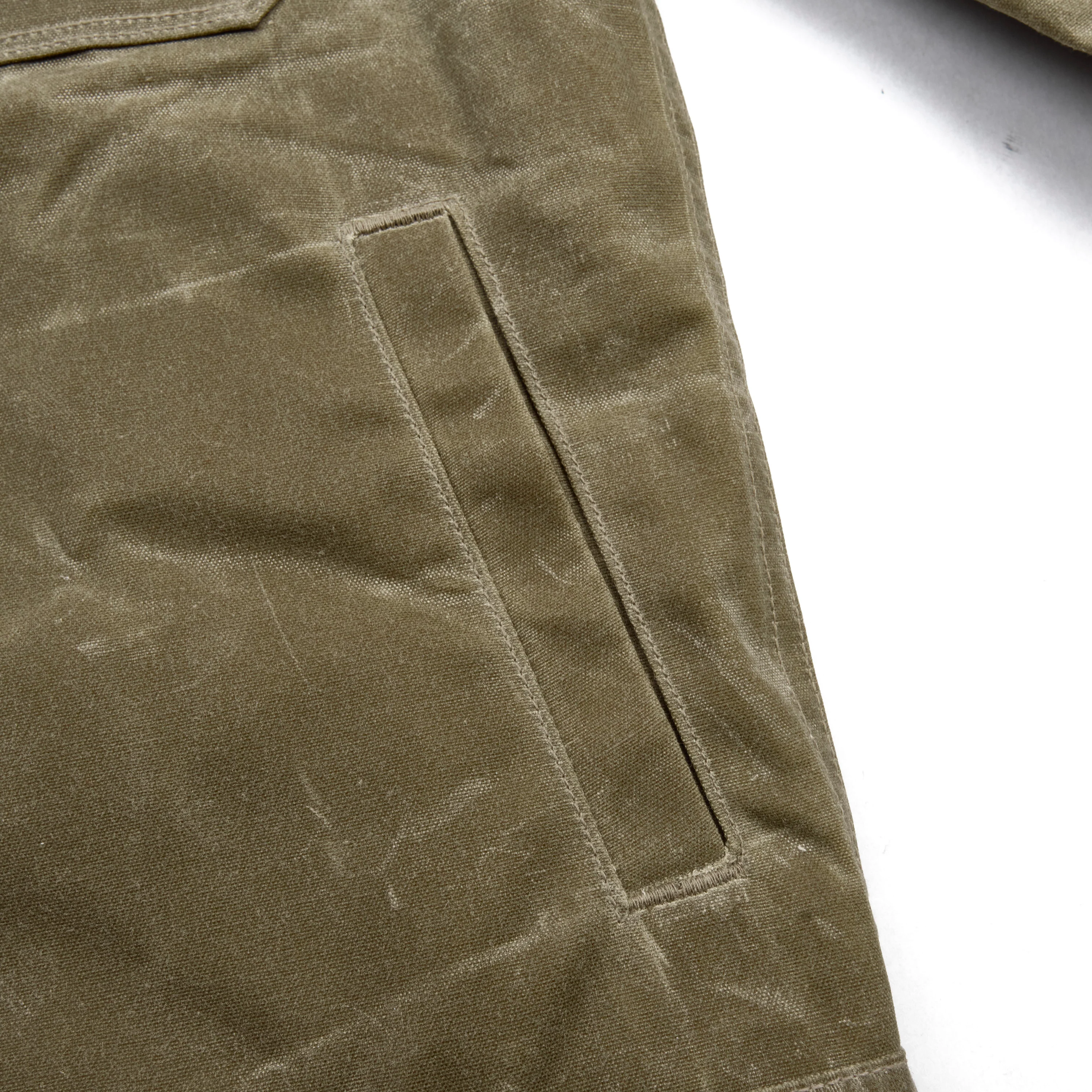 Riders Jacket Waxed Canvas Tobacco Red Interior - Image 7