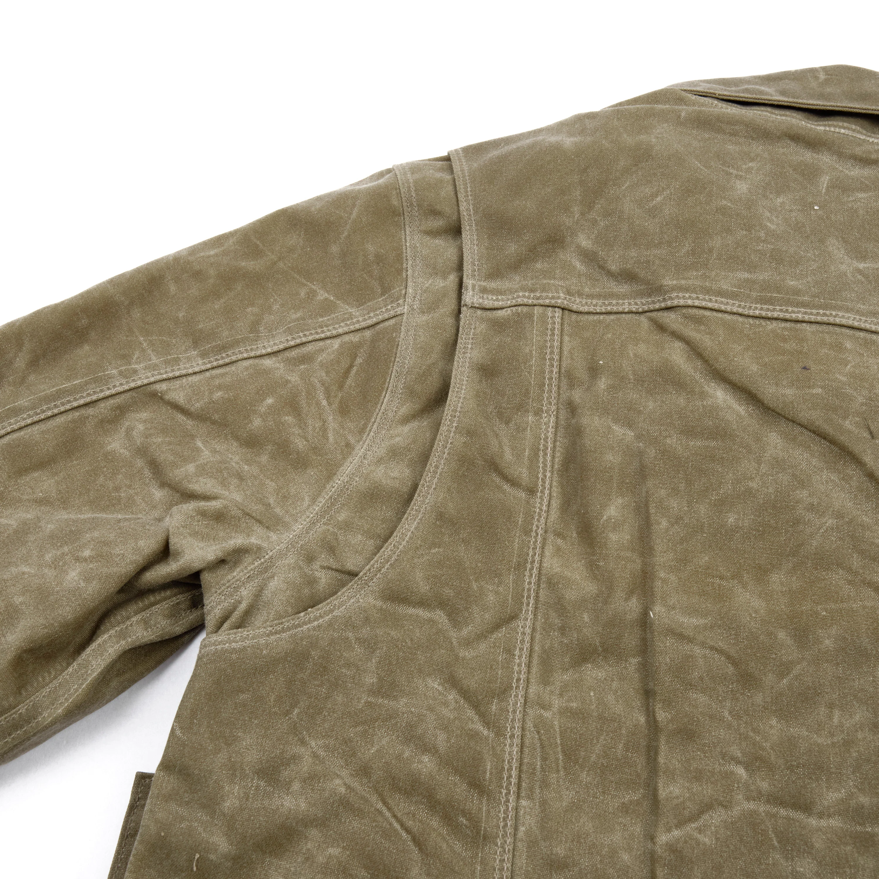 Riders Jacket Waxed Canvas Tobacco Red Interior - Image 9