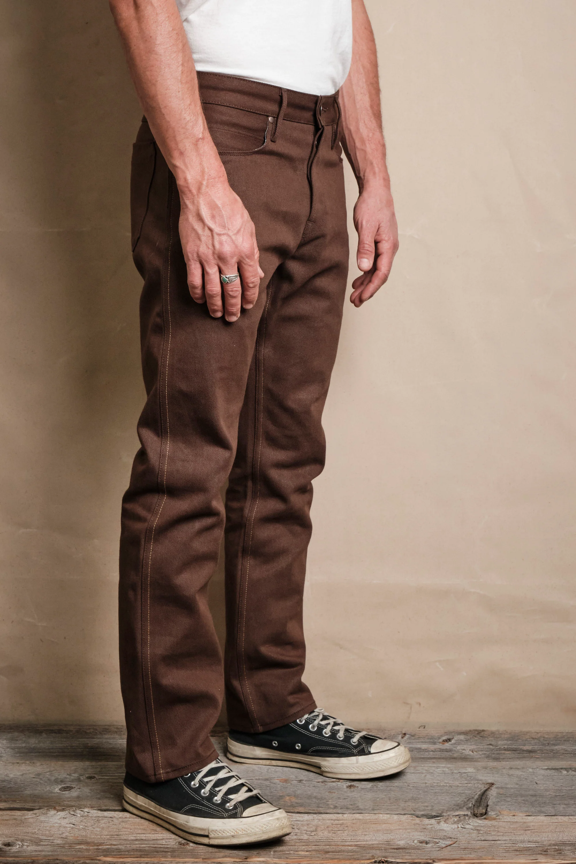 Rios 15 Ounce Dark Brown Denim - Image 4